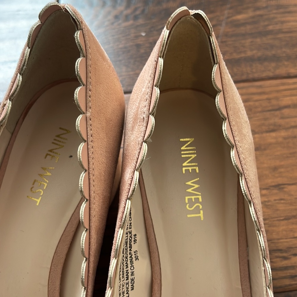 NINE WEST pretty pink scalloped edge suede pumps sz 7 - Picture 4 of 6